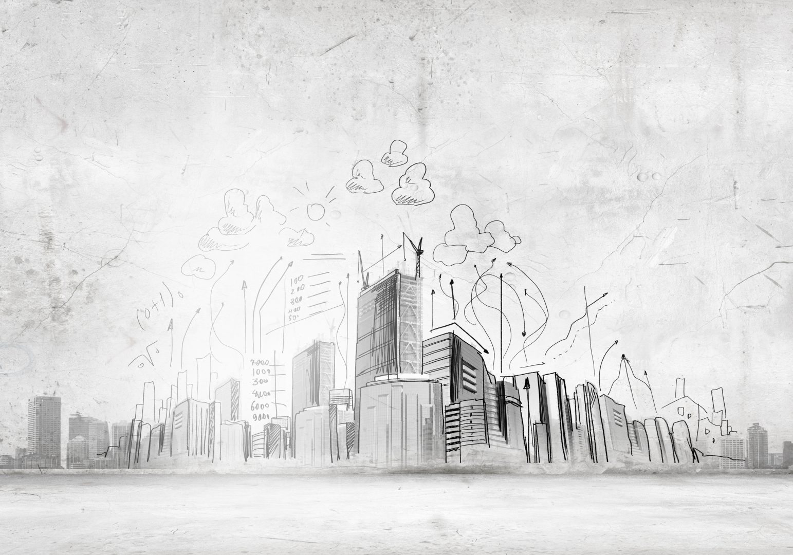 A sketch over a city where companies balance growth and profitability