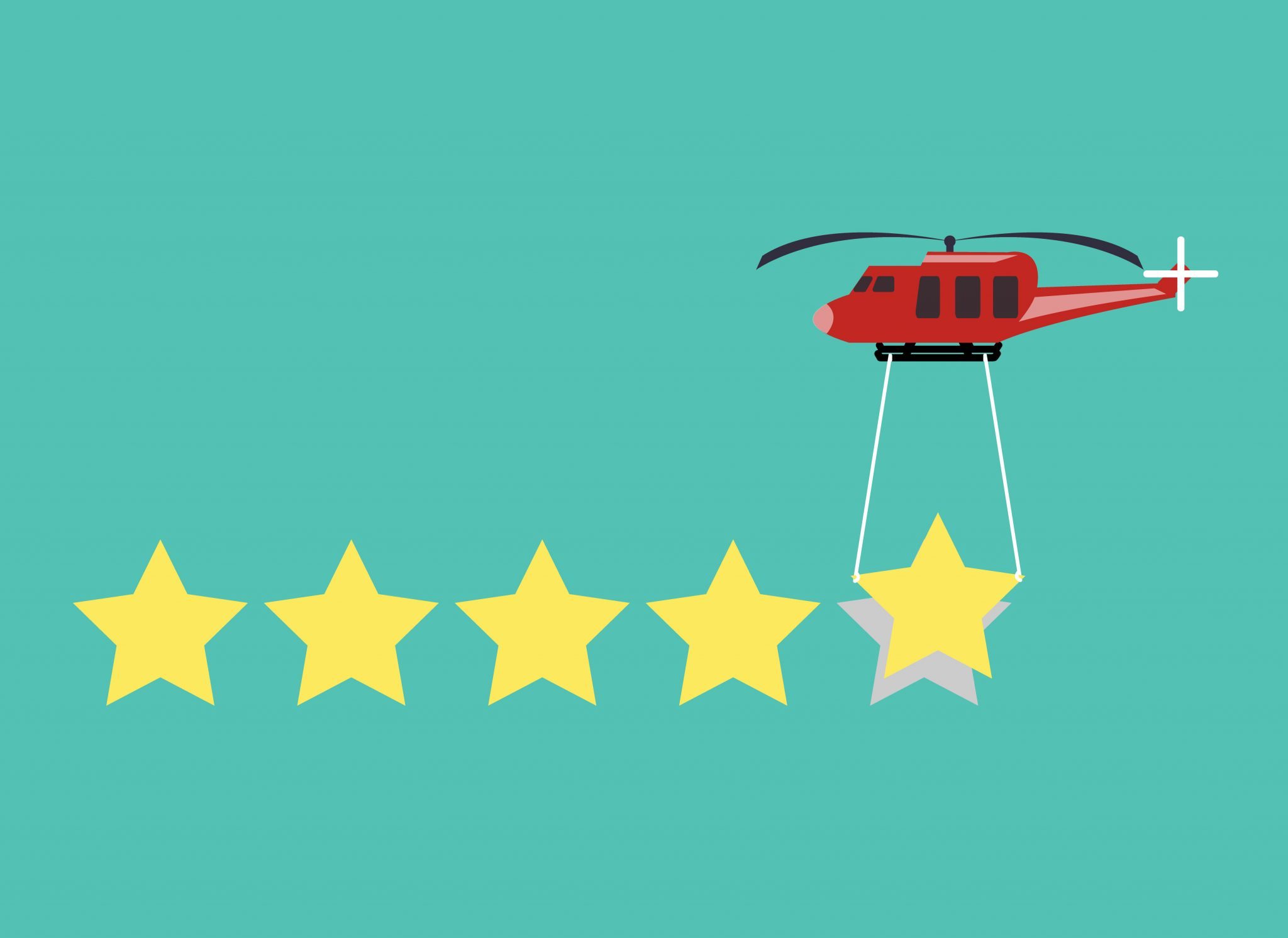 a helicopter delivering a 5 star customer experience