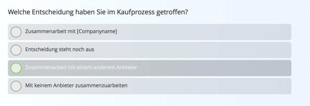 Gewinn-Verlustanalyse Fragebogen-Vorlage