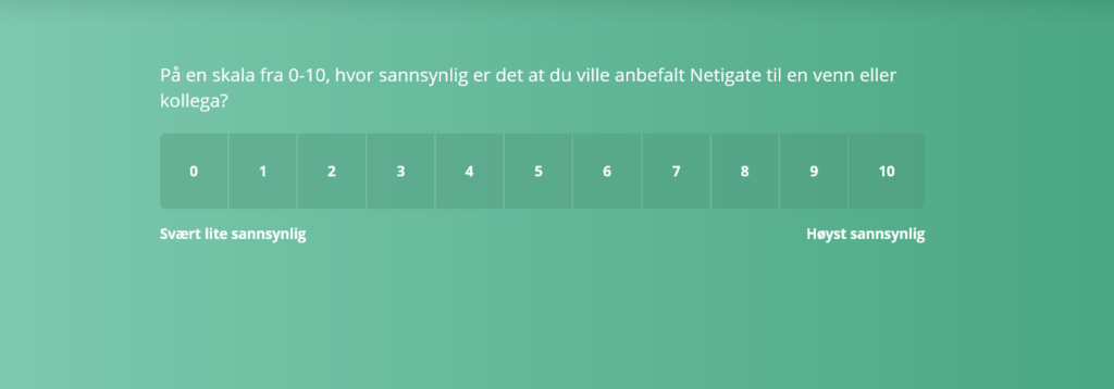NPS spørsmålet med Netigate